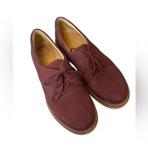 Samuel Hubbard Plum Suede Nubuck Shoe's Vibram Sole Size 7.5 Women's Oxford EUC